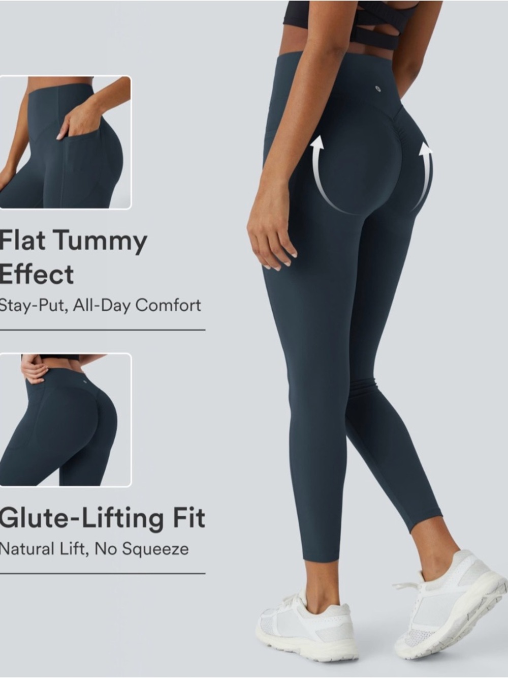 HALARA High-Waist Glute-Lifting Leggings - Carbon